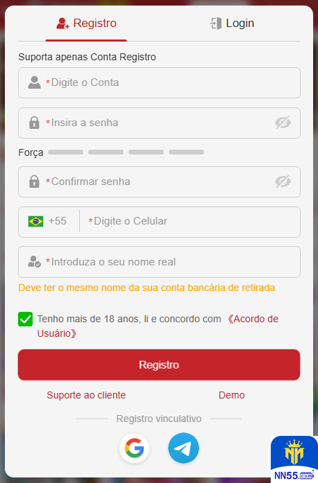 Experiência de Jogos nn55.com